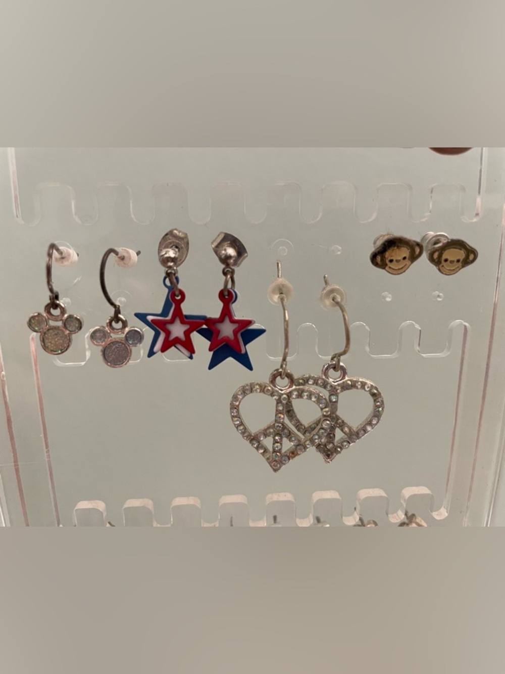 20 pairs children earrings & clear Acrylic Organizer, Multiple Transparent - Picture 8 of 11